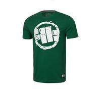 Pitbull Camiseta de algodón para Hombre, Corte Regular, Camiseta de Pit Bull West Coast Scratch con el Logotipo de la Marca Impreso en la Parte Delantera, Verde, L