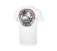 Pitbull Camiseta de Hombre de Corte Regular clásico Pit Bull West Coas Hombres Algodón Tshir Oceanside Gran Estampado de Vacaciones Ideal para el Verano, Blanco, S