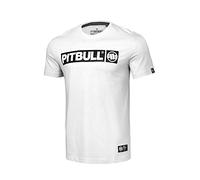 PITBULL - Camiseta de Hombre Manga Corta Blanco L - Camiseta Básica 100% Algodón con Cuello Redondo, Corte Regular Clásico para Hombre, Ropa Casual Moderna para Uso Diario y Deportivo