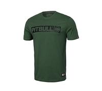 PITBULL - Camiseta de Hombre Manga Corta Verde Oscuro L - Camiseta Básica 100% Algodón con Cuello Redondo, Corte Regular Clásico para Hombre, Ropa Casual Moderna para Uso Diario y Deportivo