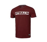 PITBULL - Camiseta de Hombre Manga Corta Vino Tinto L - Camiseta Básica 100% Algodón con Cuello Redondo, Corte Regular Clásico para Hombre, Ropa Casual Moderna para Uso Diario y Deportivo