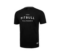 PITBULL Camiseta para hombre de algodón grueso, corte clásico y regular, camiseta de algodón para hombre Pit Bull West Coast Garment Washed USA Cal, Negro , S