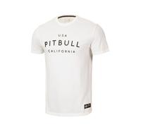 PITBULL Camiseta para hombre de algodón grueso, corte clásico y regular, camiseta de algodón para hombre Pit Bull West Coast Garment Washed USA Cal, blanco hueso, XL