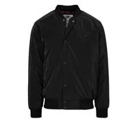 PITBULL Chaqueta universitaria Manolito para hombre, chaqueta bomber de entretiempo en estilo béisbol, forrada cálida, chaqueta deportiva con logotipo, aspecto retro, ropa de calle, negro / negro, L