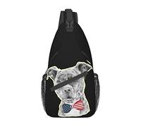 Pitbull con Lazos, Bolso Cruzado en el Pecho, Mochila con Honda, Mochila de Senderismo a la Moda, Bolso de Hombro en el Pecho Unisex