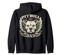 Pitbull Dad Biker Wings Motocicleta Amantes Pit Bull Retro Sudadera con Capucha