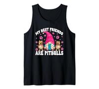 Pitbull Dog GNOME Graphic For Rescue Mom Pittbull Sayings Camiseta sin Mangas