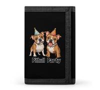 Pitbull Dog Party - Cartera triple con ranuras para tarjetas, cartera para hombres y mujeres