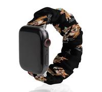 Pitbull Dog Party Scrunchie - Correa de repuesto elástica suave compatible con Apple Watch, 38mm/40mm, Acero inoxidable, No es una piedra preciosa