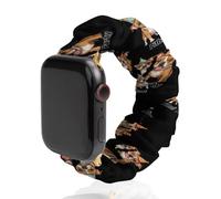 Pitbull Dog Party Scrunchie - Correa de repuesto elástica suave compatible con Apple Watch, 42mm/44mm, Acero inoxidable, No es una piedra preciosa