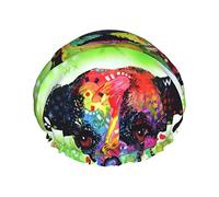 Pitbull Dog Reutilizable Impermeable Lavable Ajustable Adecuado para mujeres Todas las longitudes de cabello Gorro de ducha