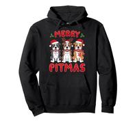 Pitbull Dog Santa Hat Xmas Lights Christmas Merry Pitmas Sudadera con Capucha