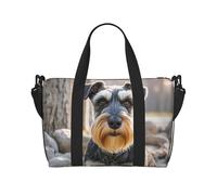 Pitbull Dogs - Bolsa de deporte para hombres y mujeres, bolsa de viaje con compartimento para zapatos, bolsas de entrenamiento, Lindo perro Schnauzer, Talla única, Bolsa de viaje