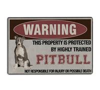 Pitbull - Felpudo para puerta con texto en inglés "This Property is Protected by a Highly Trained Pitbull Welcome" - Felpudo antideslizante divertido para baño, cocina, porche delantero, alfombras de