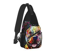 Pitbull Florecent Dog Outdoor Crossbody Bandolera para Unisex Adulto Joven Senderismo Sling Backpack