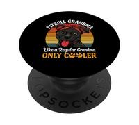 Pitbull Grandma Retro Cool Dog Lover Pet Rescue Dueño Madre PopSockets PopGrip Adhesivo