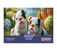 Pitbull inglés Puzzles Imposible,desafío for Adults Jardín Junto al Estanque 1000 Piezas Obra De Arte De Juego De para Adultos Y Niños 52x38cm/1000pcs