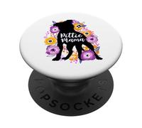 Pitbull Mamá Flores Púrpuras Pittie Lindo Perro Pit Bull PopSockets PopGrip Adhesivo