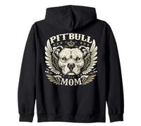 Pitbull Mom Biker Wings Motocicleta Amantes Pit Bull Retro Sudadera con Capucha
