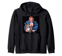 Pitbull Mom con Pit Bull Dog y excelentes colores de agua Sudadera con Capucha