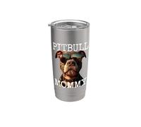 Pitbull Mommy Mamá Día de la Madre American Pit Bull Mom Vaso térmico de acero inoxidable de doble pared