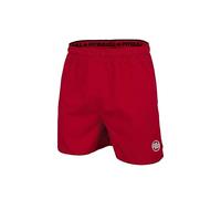 PITBULL - Pantalones Cortos Hombre Deporte Small Logo II, Pantalon Cortos Hombre para Correr, Pantalon Corto Hombre de Entrenamiento con Bolsillos, Pantalones Cortos de Deporte - M, Rojo
