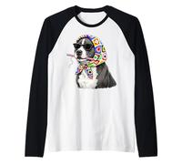 Pitbull Pittie Dog Granny - Hilo Cuadrado para Ganchillo Camiseta Manga Raglan