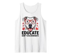 Pitbull Pittie Pit Bull Rescue - Educar No Discrimine Camiseta sin Mangas