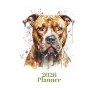 Pitbull Planner For 2026 - One Week To Two Pages - A5 (9" x 6") Diary: 200 Pages To Organise Your Life - Colourful Pitbull's On 200 Pages