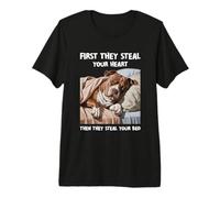 Pitbull Roba Tu Corazón Luego Tu Cama Perro Dormido Pit Bull Camiseta Premium