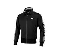 PITBULL Sudadera con Cremallera Hombre Deportiva Oldschool Negro M Premium Poliéster - Sudadera Cremallera Hombre con Logo Cintas Jacquard Costuras Reforzadas