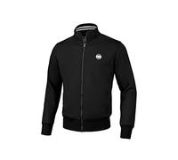 PITBULL - Sudadera Hombre con Cremallera Oldschool Small Logo, Chaqueta Sudadera Hombre Clásica con Cuello Alto, Mangas de Canalé, Ajuste Slim, Look Deportivo