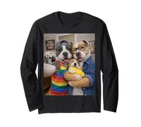 Pitbull Two Moms Life Selfie Día de la Madre Queer Mom Pride Manga Larga