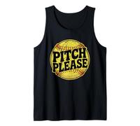 Pitch Please Funny Pun Sports Jarra de sóftbol Envejecido Camiseta sin Mangas