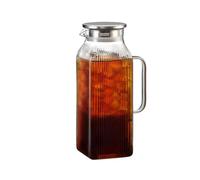 Pitcher de Vidrio de Agua - Garrafa Grande Transparente Resistente Al Calor 2000ml Reforzada Con Tapa,Botellas de vidrio para zumo - Para Bebidas Cocina De Verano Reuniones Familiares Camping