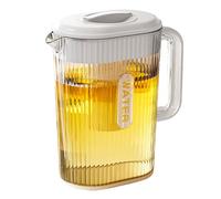 Pitcher with Lid, Juice Containers, Heat Resistant Spill Proof Handle Secure Lid Large Capacity Easy Pour Sturdy Construction Leak Resistant, Built in Filter Compartment for Making Teas