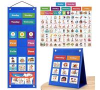PITCOTT Tabla de tareas visuales para niños, 103 tarjetas de rutina diaria para niños pequeños, herramienta de aprendizaje para autismo, planificador de pared para el hogar y la escuela con tarjetas 3