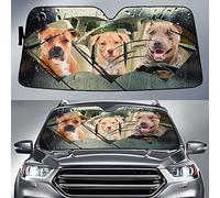 Pitdogs Pitdogs En Un Día Lluvioso Parasol Delantero De Coche Protección Solar Parasol Luna De Coche Protección Rayos UV Paraguas Luna De Coches Universal para Furgonetas Camión SUV S