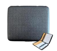 Pitillera de metal, caja de cigarrillos, acero inoxidable, pitillera para mujer/hombre, caja de cigarrillos vintage para 20 cigarrillos, funda para pantalones y bolsillos de camisa de 85 mm