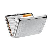 Pitillera de metal hombres caja de cigarrillos hombres mujeres caja de cigarrillos 16 cigarrillos acero inoxidable pequeñas pitilleras para hombres