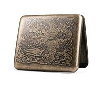 Pitillera de Metal para Hombre y Mujer, para 20 Cigarrillos, Estilo Antiguo con Grabado, Aspecto Elegante (limón)