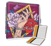 Pitillera Frida Kahlo - Estuche de Metal y Polipiel para 20 Cigarrillos - Diseño Artístico - Caja Rígida Compacta - Para Hombre y Mujer - Idea de Regalo