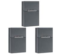 pitilleras ligeras, caja de cigarrillos de aluminio, caja de cigarrillos de metal, con cierre magnético abatible, para mujeres y hombres (gris 3)