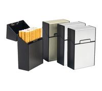 pitilleras ligeras, caja de cigarrillos de aluminio de metal, con cierre magnético abatible, para mujeres y hombres (plata 2- negro 1- dorado 1)