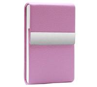 Pitilleras para Cigarrillos Tabaco De Metal Pitillera Cigarrillos de Cuero Elegantes Portatil Caja De Cigarillo para Mujer para 10 Cigarrillos Rosa