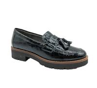 PITILLOS 10080 Mocasín Charol con Antifaz y borlas, Suela de Goma para: Mujer Color: Negro Talla: 39