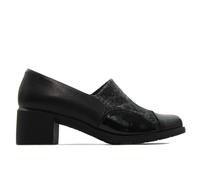 PITILLOS 10743 Zapato abotinado para mujer con tacón ancho y plataforma de goma,de piel y tela,plantila extraible para señora