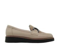 PITILLOS - Zapato mocasín de Piel,Adornado con eslabón,sin Cordones,Suela de Goma,cuña,Ante,Nobuk para: Mujer Color: Piedra Talla:40