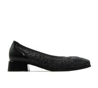 PITILLOS 10810 Zapato de salón,mercedita con tacón bajo,piel y tela,sencillo,manoletina,charol,brillo para señora
