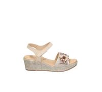 PITILLOS Sandalias de Piel Mujer - Sandalia con Cuña en Color Natural con Detalles - Cuña Media y Cómoda - Modelo 11262 - 40 EU